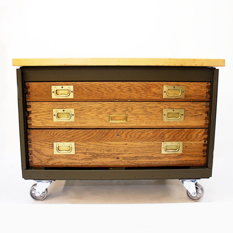 Pair of Vintage Industrial WWII Era Aircraft Mechanic's Tool Chest