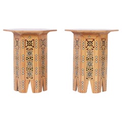 Pair of Antique Inlaid Moroccan Stands or Tables