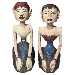 Paire de Sculptures inséparables (Loro Blonyo), Java, Indonésie