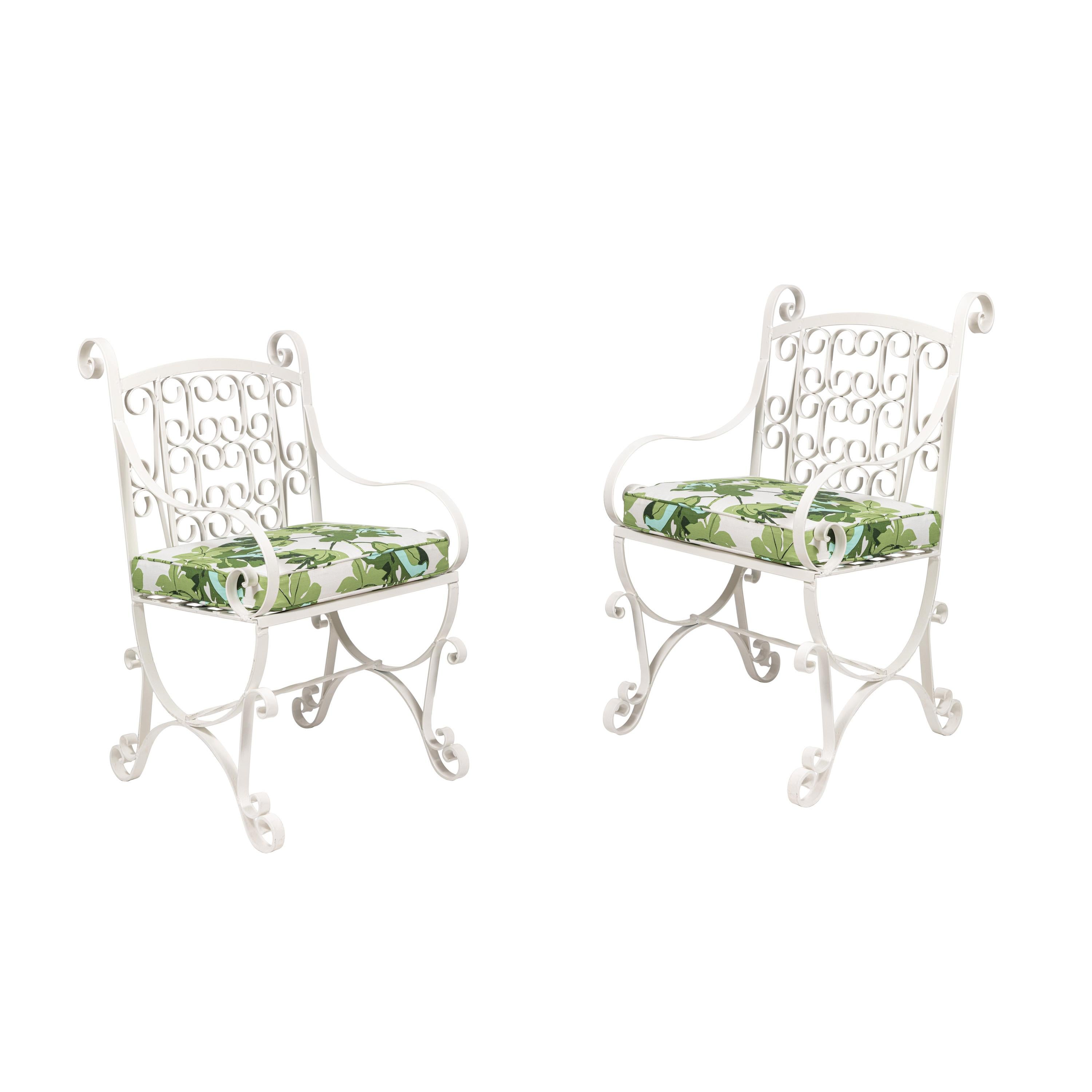 Pair of Vintage Iron Garden Chairs