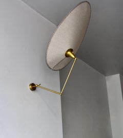 Pair of Vintage Italian 1950s Large Statement Articulated Wall Lights in Brass