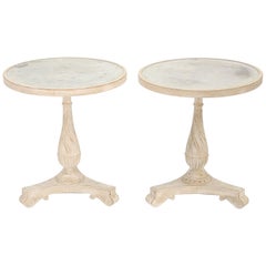 Pair of Vintage Italian Accent Tables with Mirrored Tops