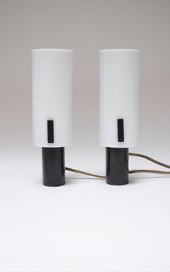 Pair of Vintage Italian Acrylic and Metal Wall Scones/Table Lamps by Stilux