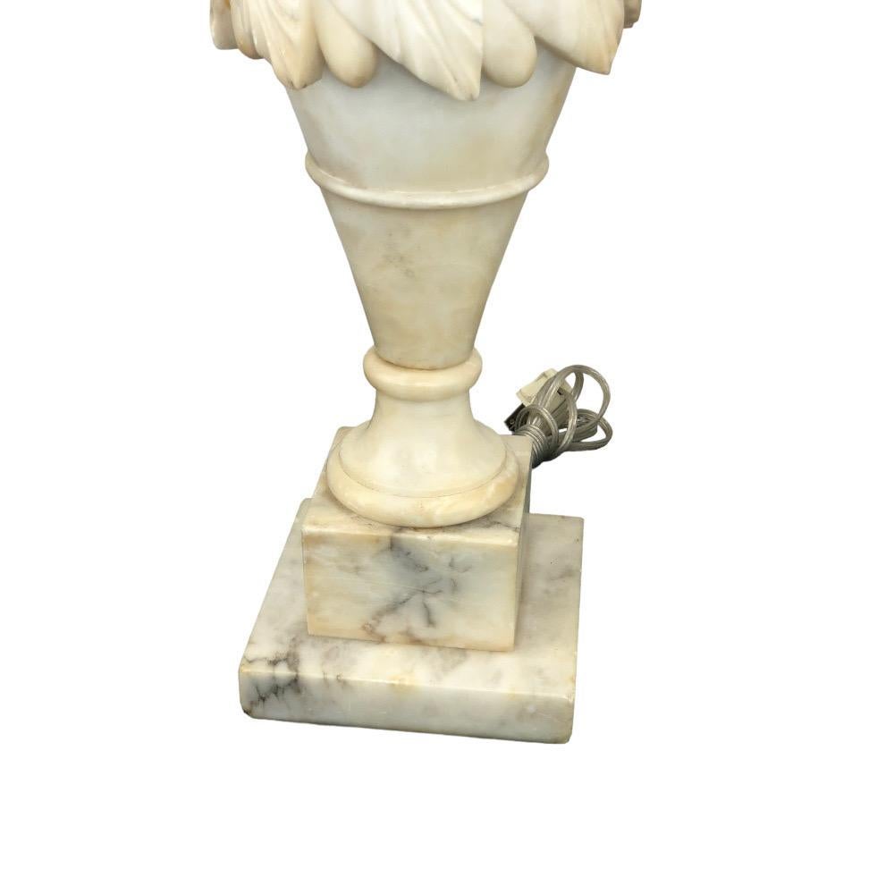 Pair of Vintage Italian Alabaster Urn Lamps 4