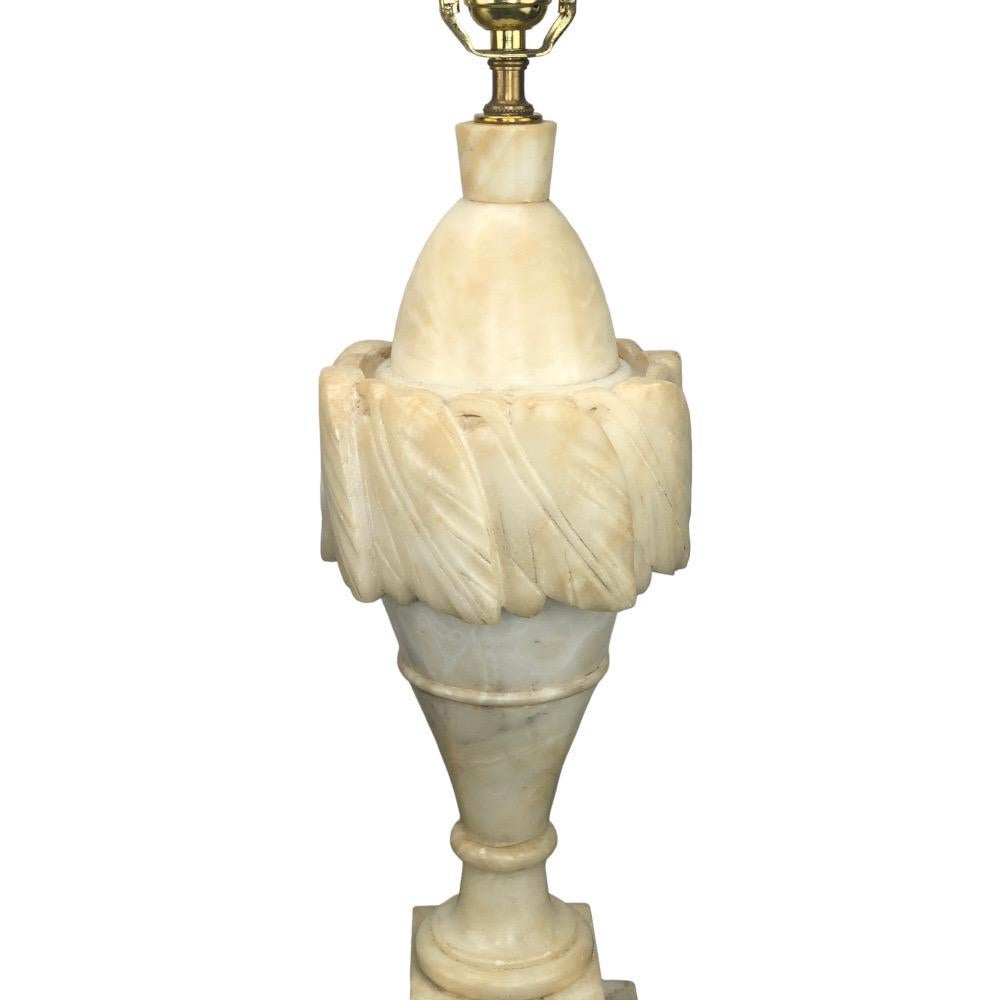 Pair of Vintage Italian Alabaster Urn Lamps 6