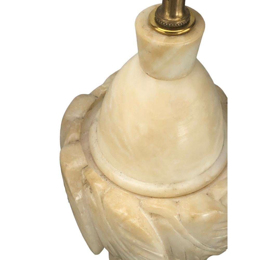 Neoclassical Pair of Vintage Italian Alabaster Urn Lamps