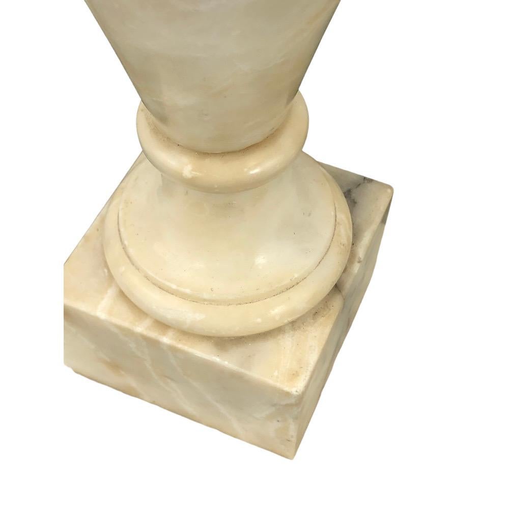 Pair of Vintage Italian Alabaster Urn Lamps In Good Condition In Chapel Hill, NC