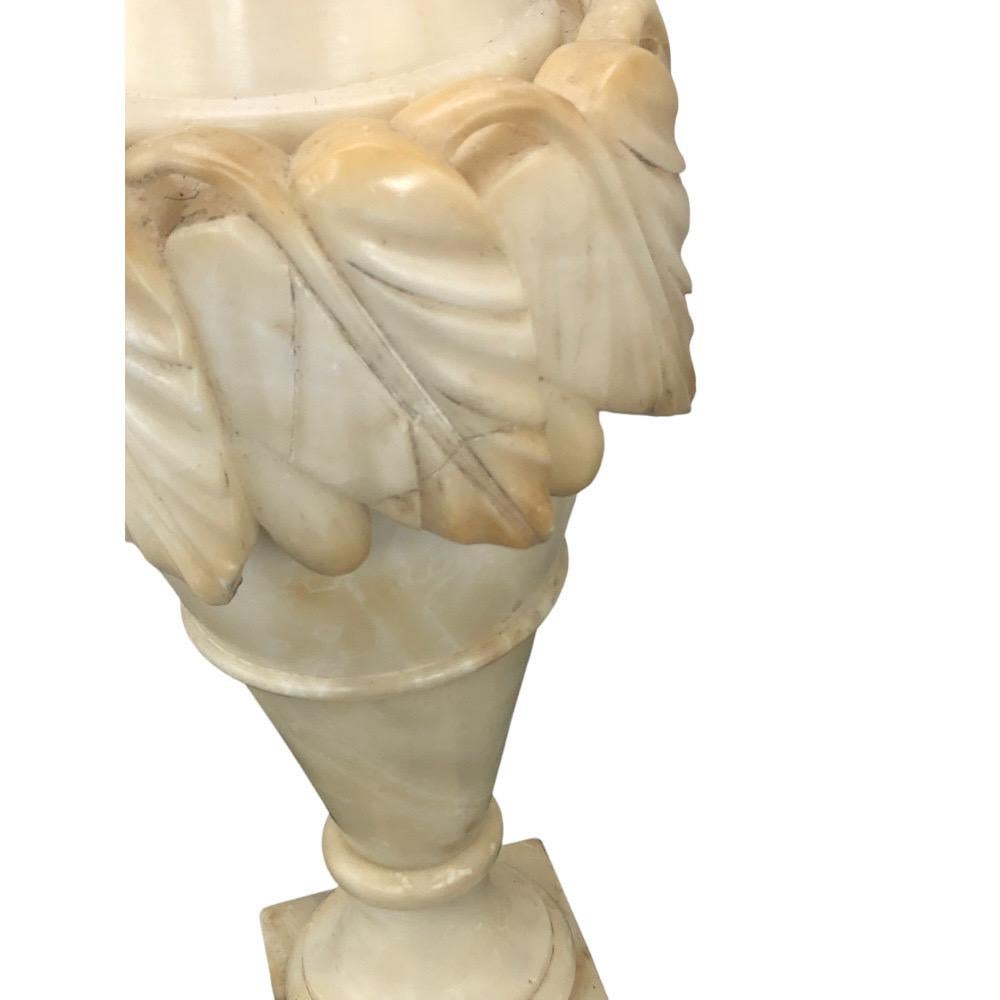 Pair of Vintage Italian Alabaster Urn Lamps 3