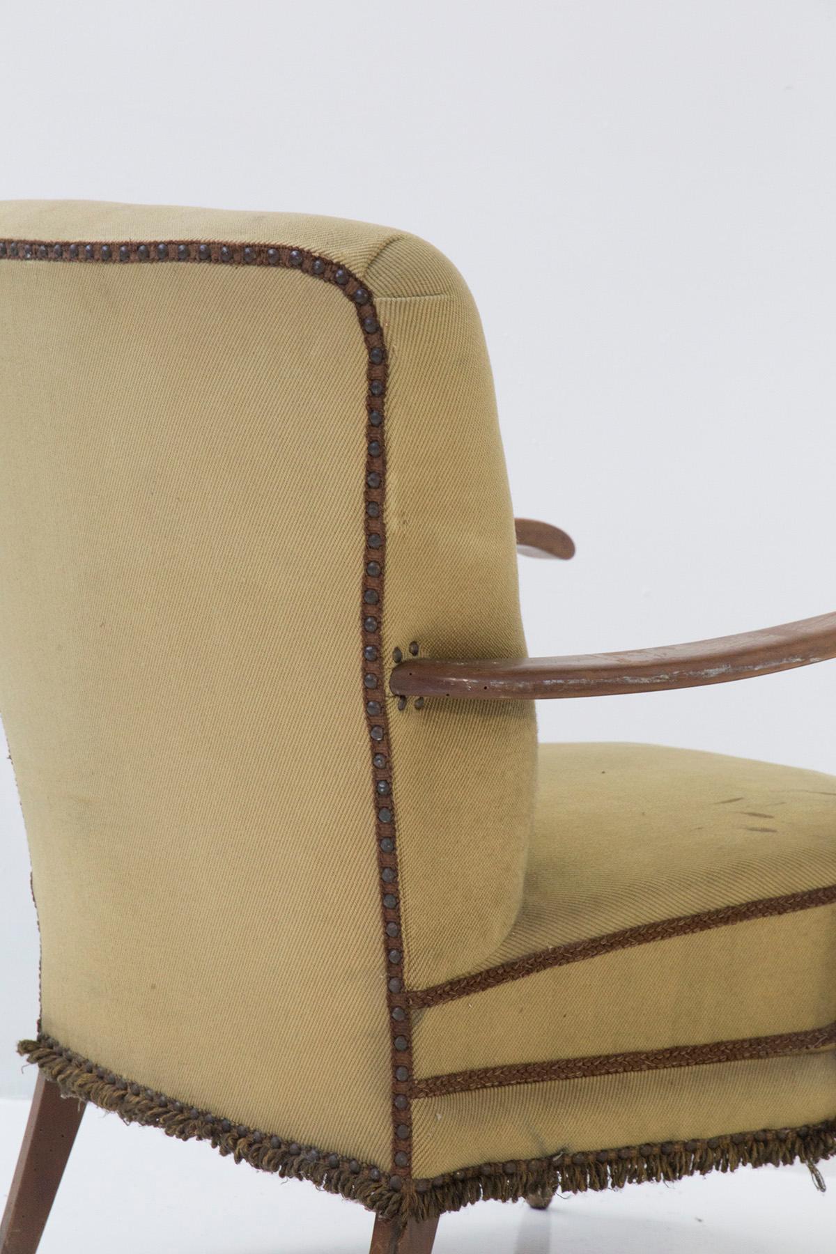 Pair of vintage Italian armchairs attributed to Paolo Buffa 3