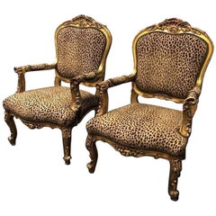 Pair of Vintage Italian Armchairs Pair of Vintage Italian Armchairs