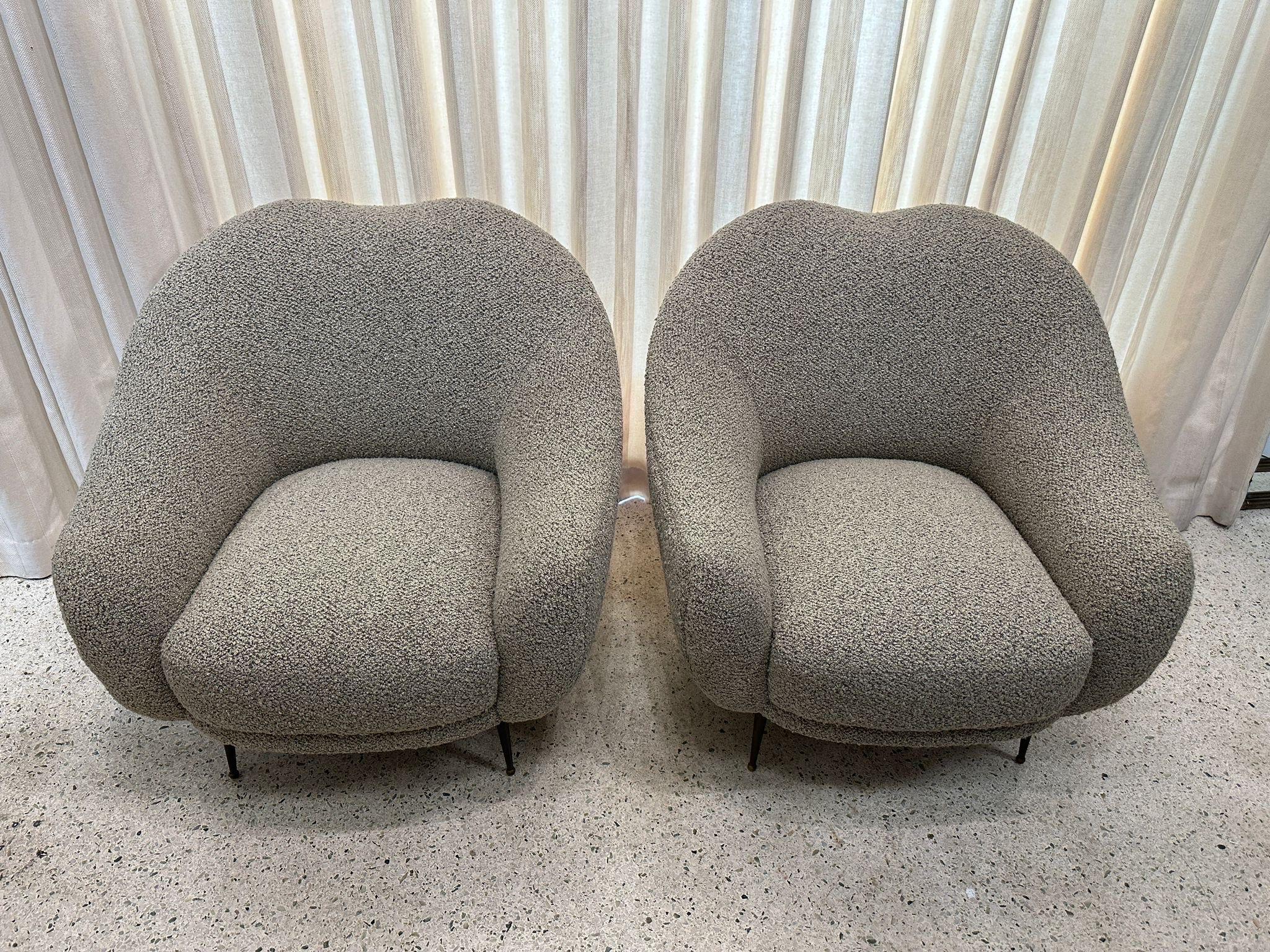 Pareja de Sillones Escultóricos Italianos Vintage Latón en venta