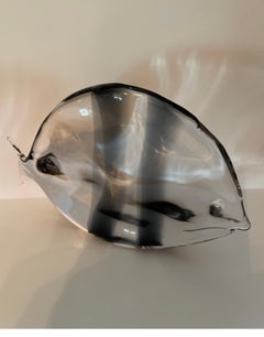 Vintage Murano Art Glass Fish Sculptures, Striped Design, Italy, 1980s