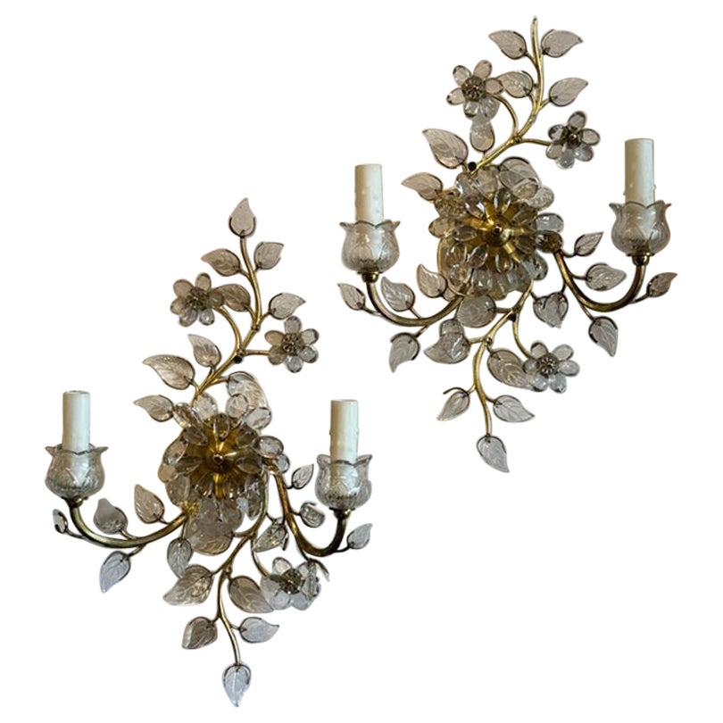 Pair of Vintage Italian Bagues Manner Sconces