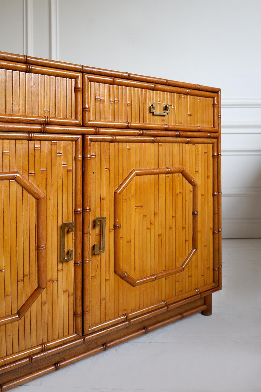 Pareja de aparadores italianos vintage de bambú y ratán en Bueno estado para la venta en London, GB