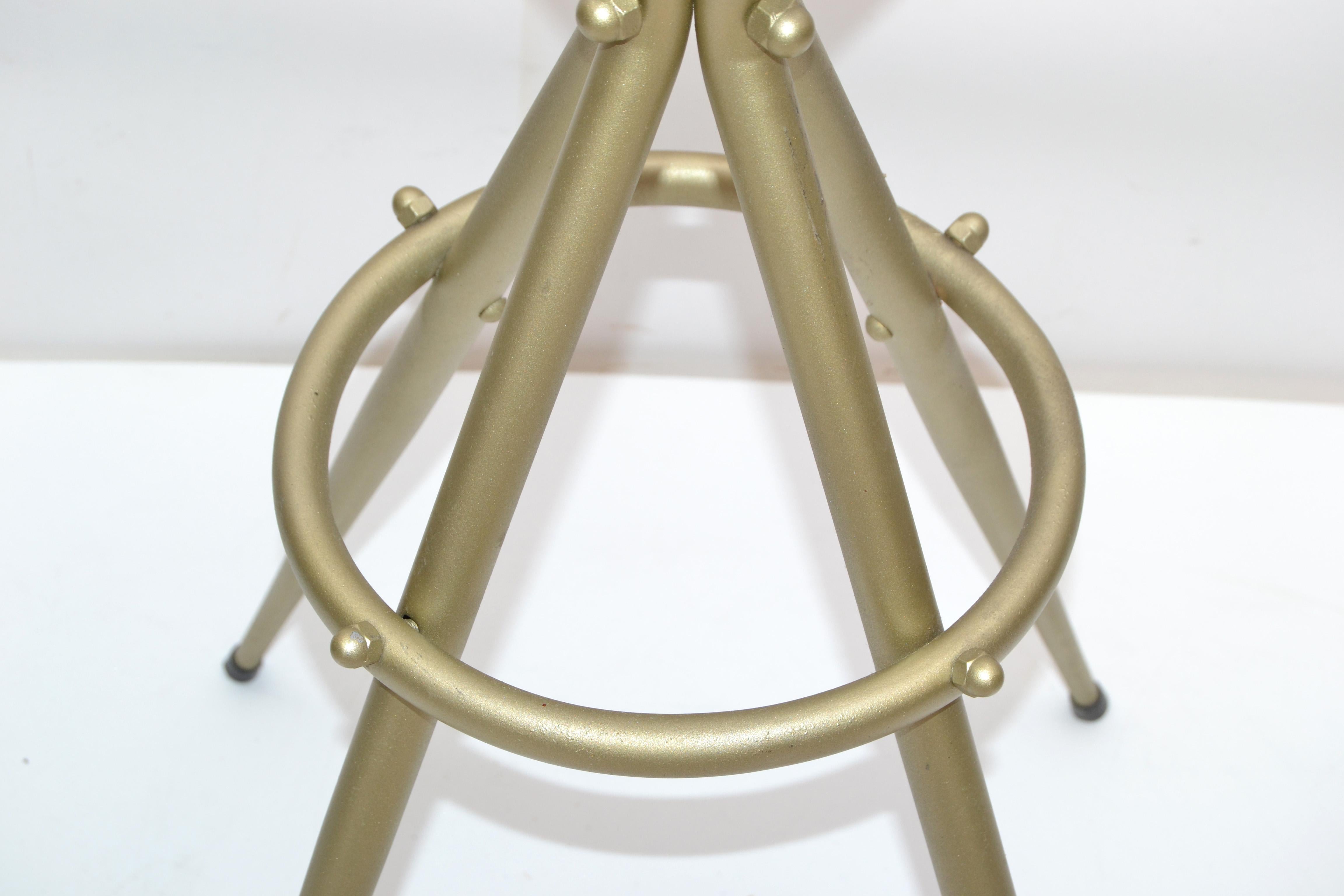 Pair of Vintage Italian Gio Ponti Style Bar Stool In Good Condition For Sale In Miami, FL