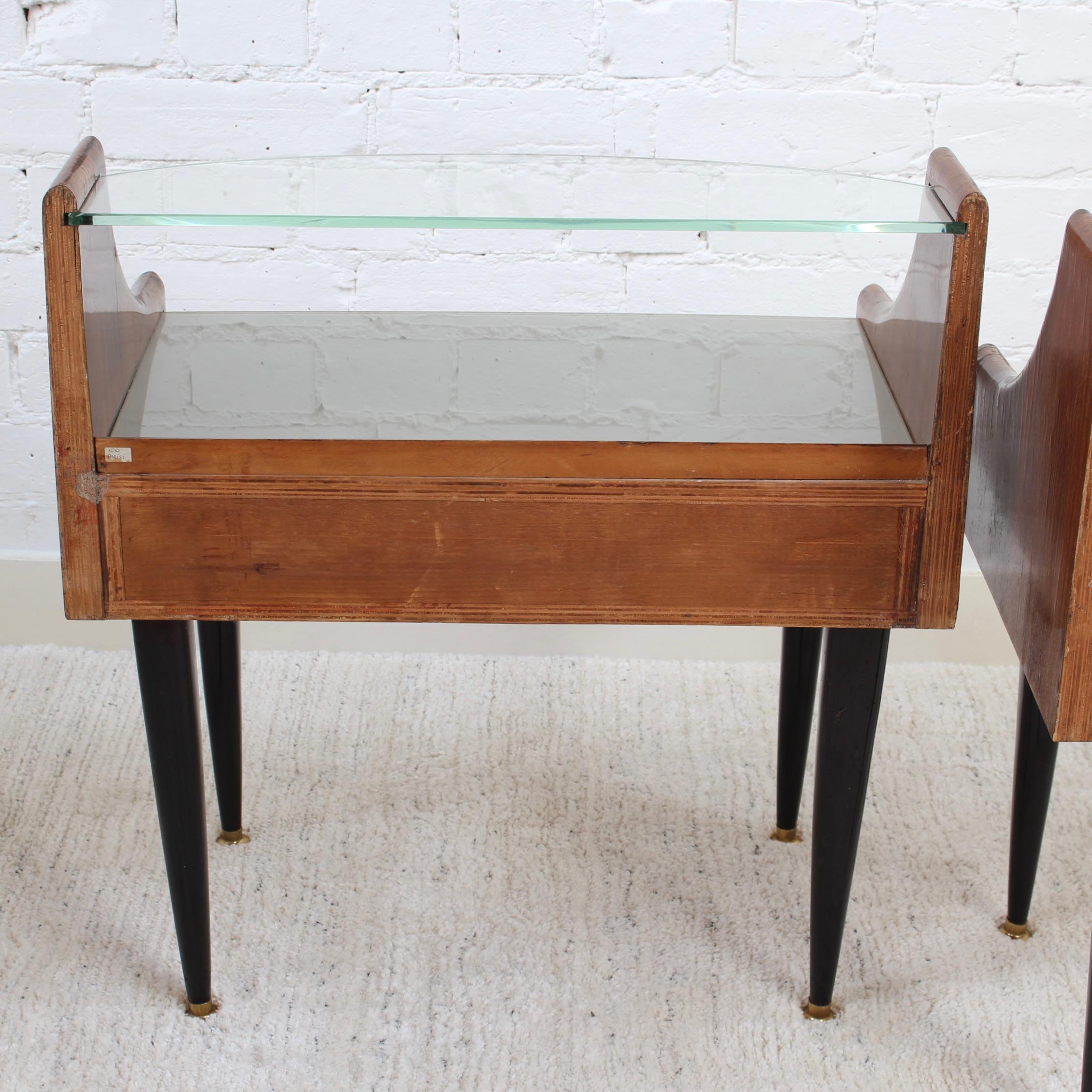Pair of Vintage Italian Bedside Tables / Night Stands (circa 1950s) 4
