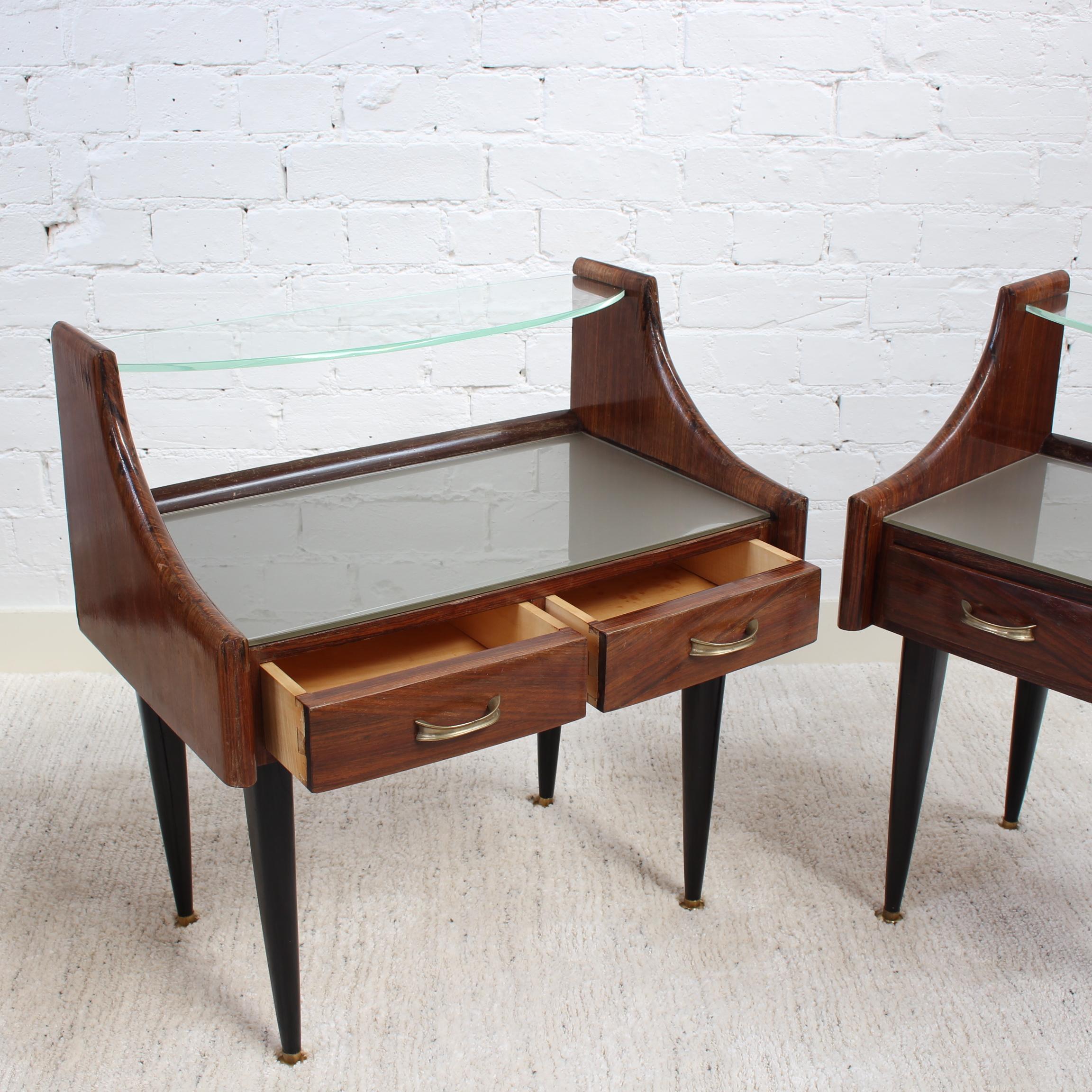 Pair of Vintage Italian Bedside Tables / Night Stands (circa 1950s) 5
