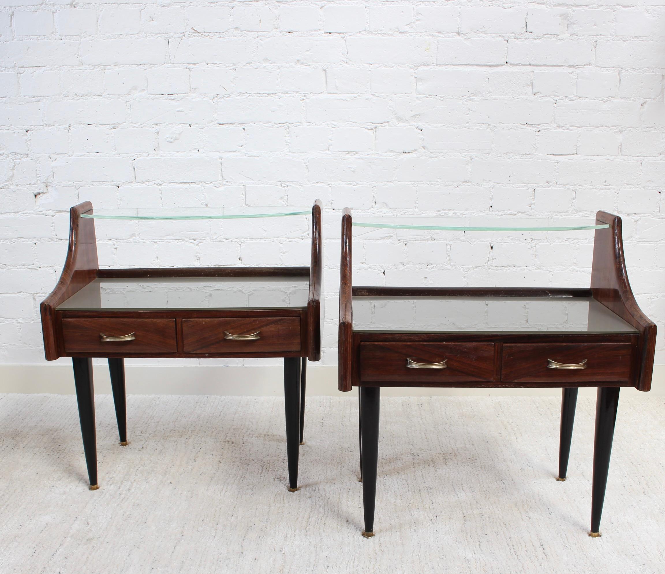 Pair of Vintage Italian Bedside Tables / Night Stands (circa 1950s) 11