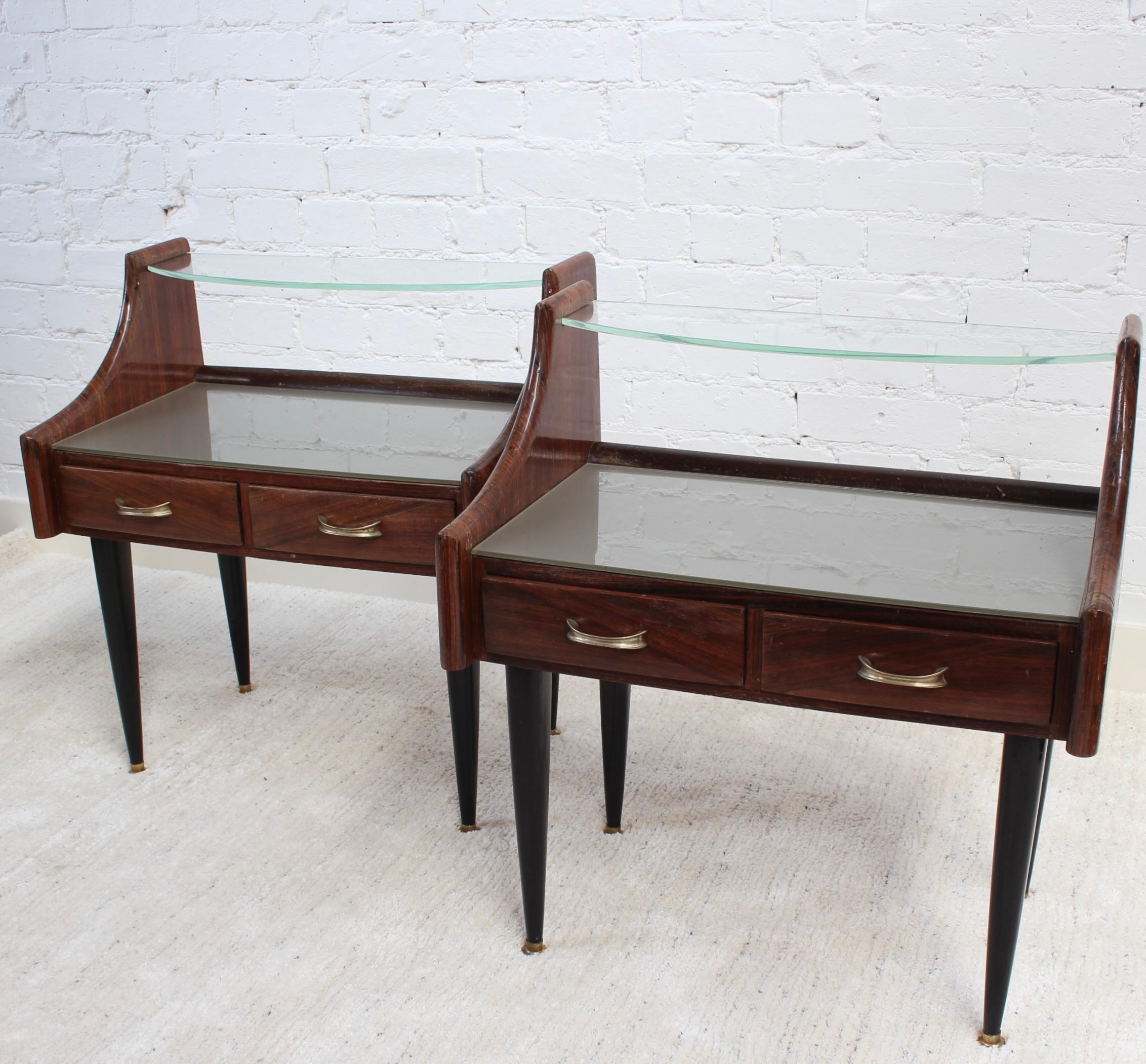 Pair of Vintage Italian Bedside Tables / Night Stands (circa 1950s) 13