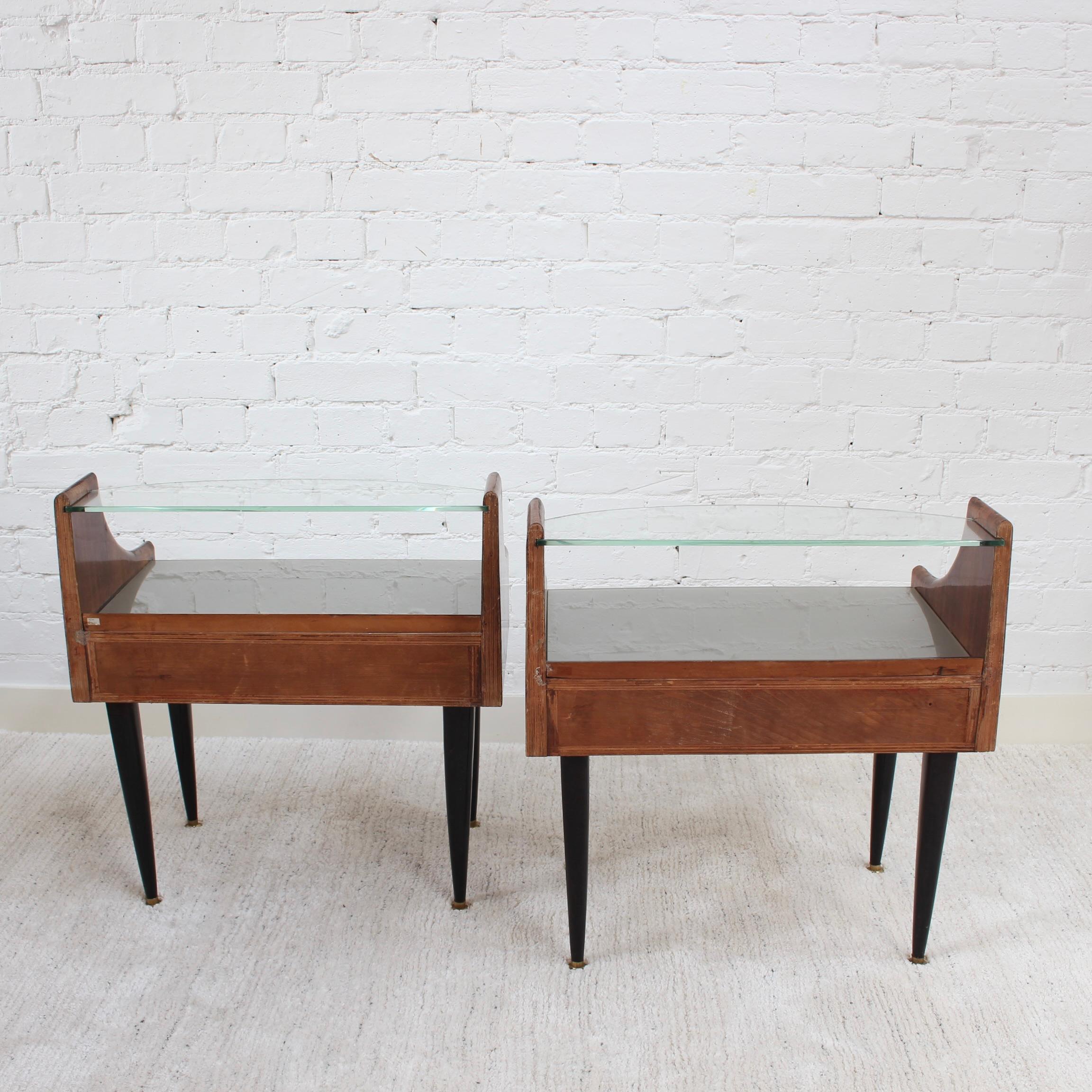 Pair of Vintage Italian Bedside Tables / Night Stands (circa 1950s) 2