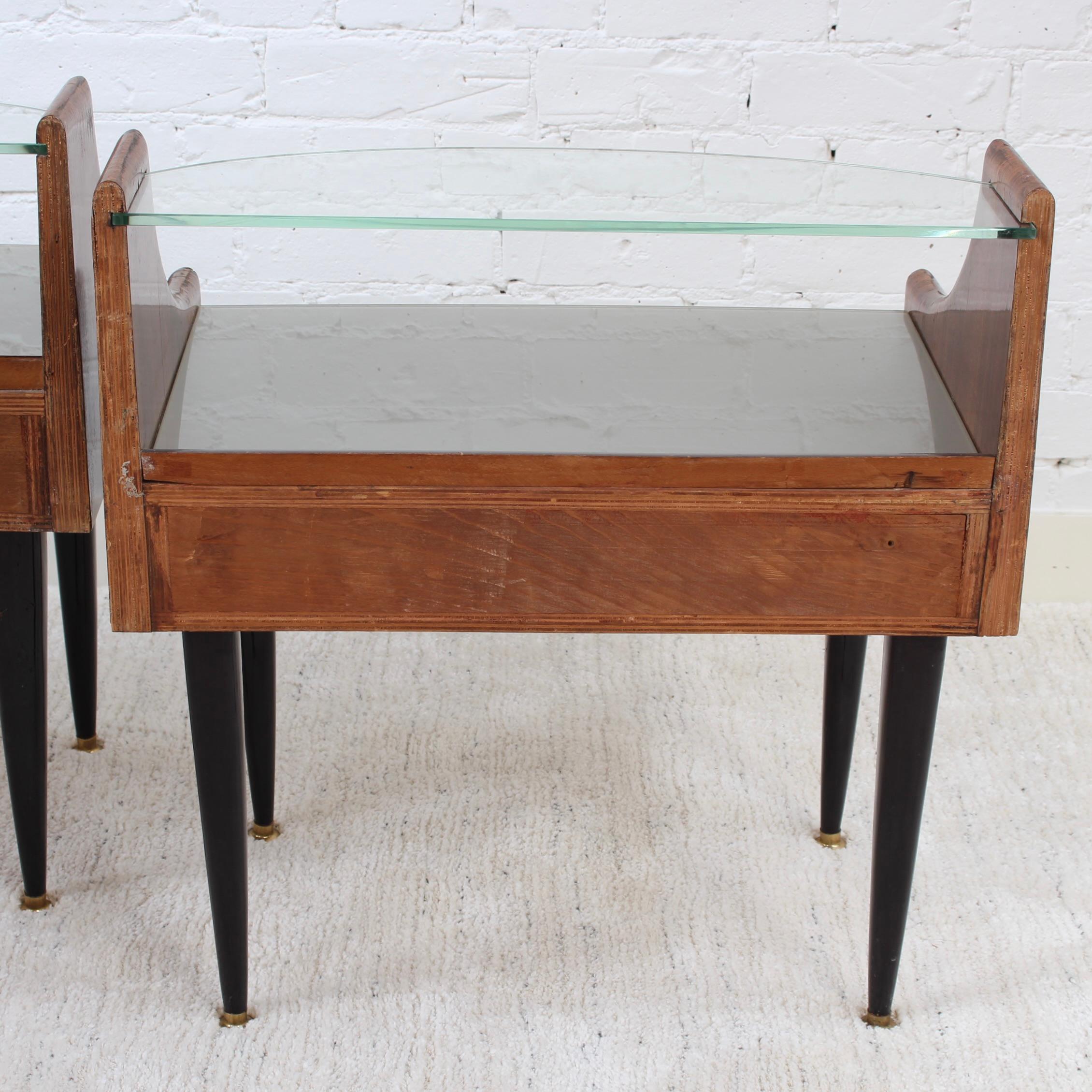 Pair of Vintage Italian Bedside Tables / Night Stands (circa 1950s) 3