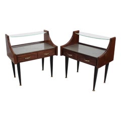 Paar italienische Nachttische / Nachttische im Vintage-Stil (ca. 1950er Jahre)