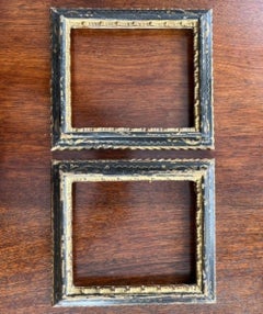 Pair of Vintage Italian Black Painted and Gilt Wood Picture Frames
