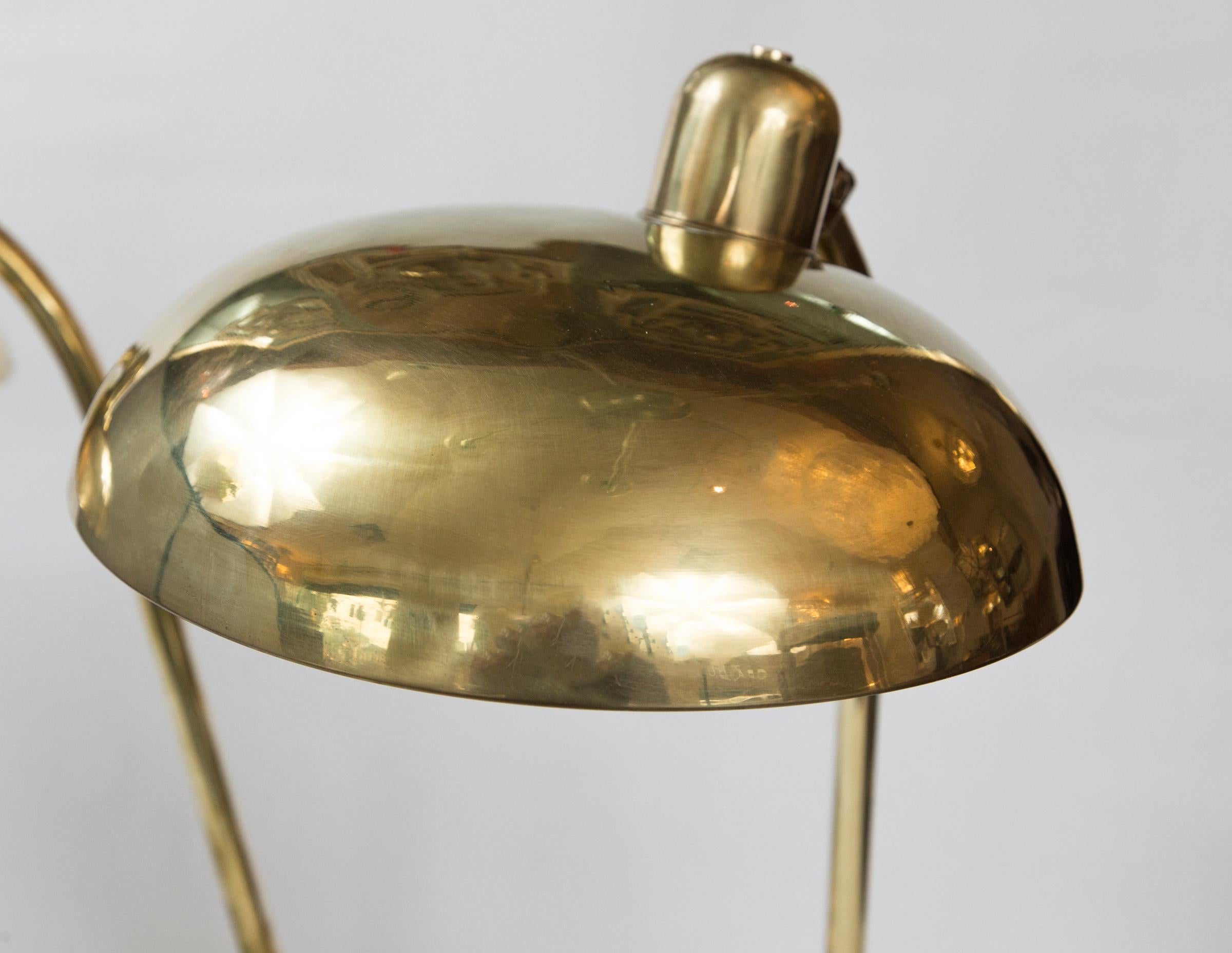 20th Century Pair of Mid Century Italian Brass Desk/ Table Lamps