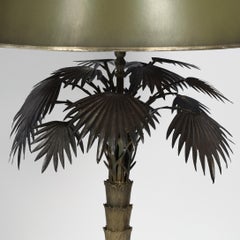 Pair of Vintage Italian Brass Palm Tree Table Lamps