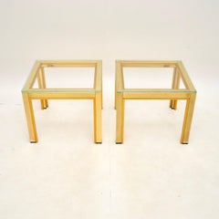 Coppia di tavolini italiani d'epoca in ottone di Zevi