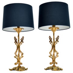 Pair of Vintage Italian Brass Table Lamps