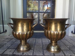 Pair of Vintage Italian Brass Wine or Champagne Coolers