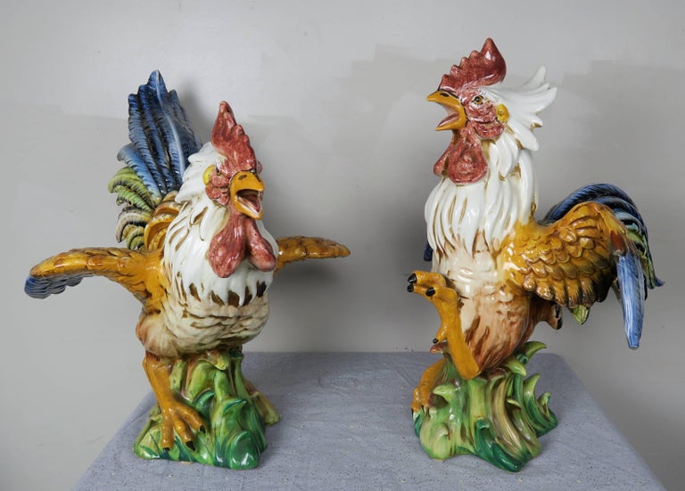 Pair of Vintage Italian Ceramic Roosters at 1stDibs antique ceramic