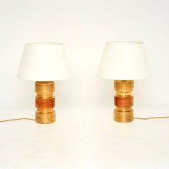 Paire de lampes de bureau italiennes vintage en céramique par Bitossi