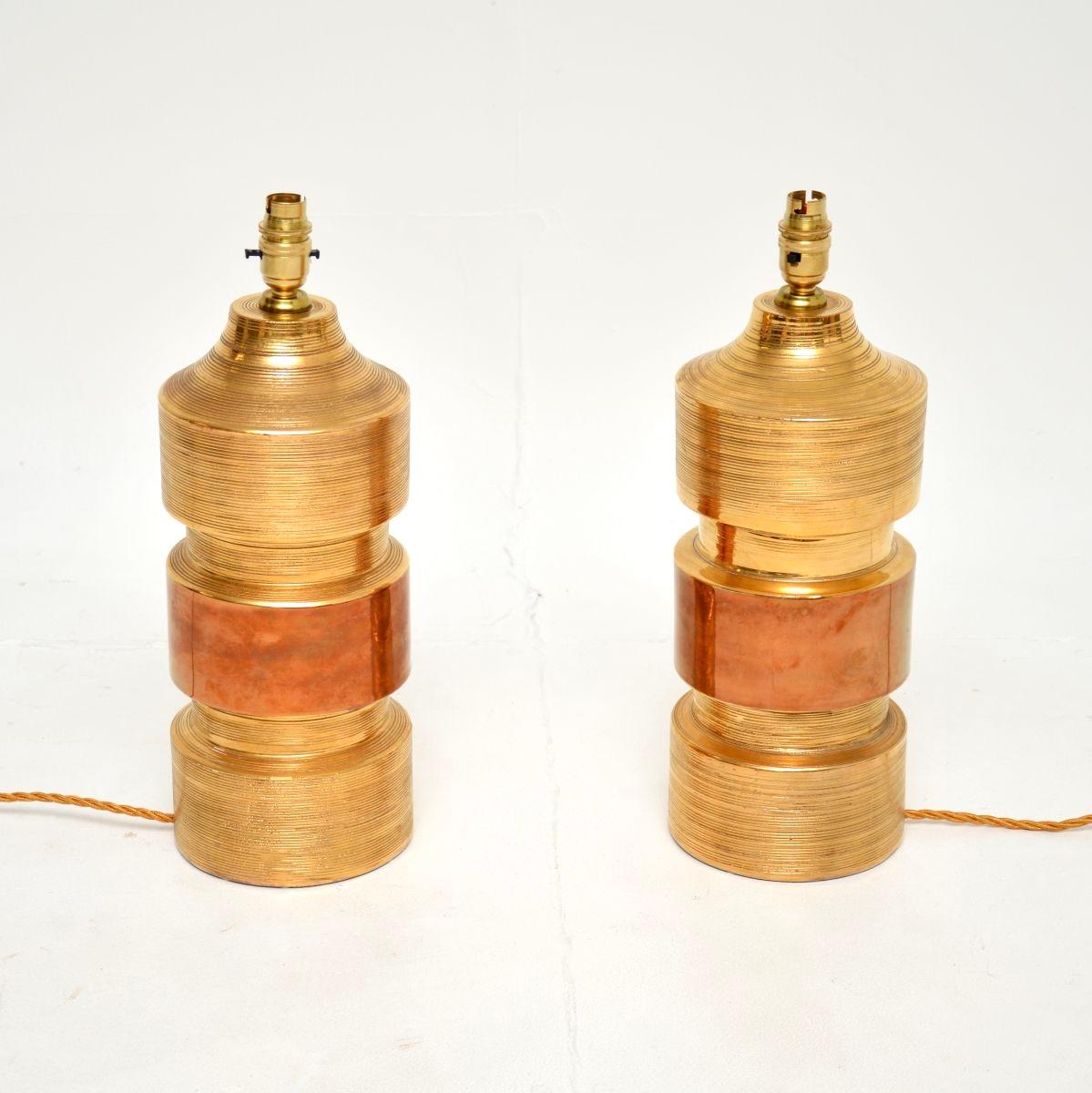 Paar italienische Vintage-Tischlampen aus Keramik von Bitossi (Moderne der Mitte des Jahrhunderts) im Angebot