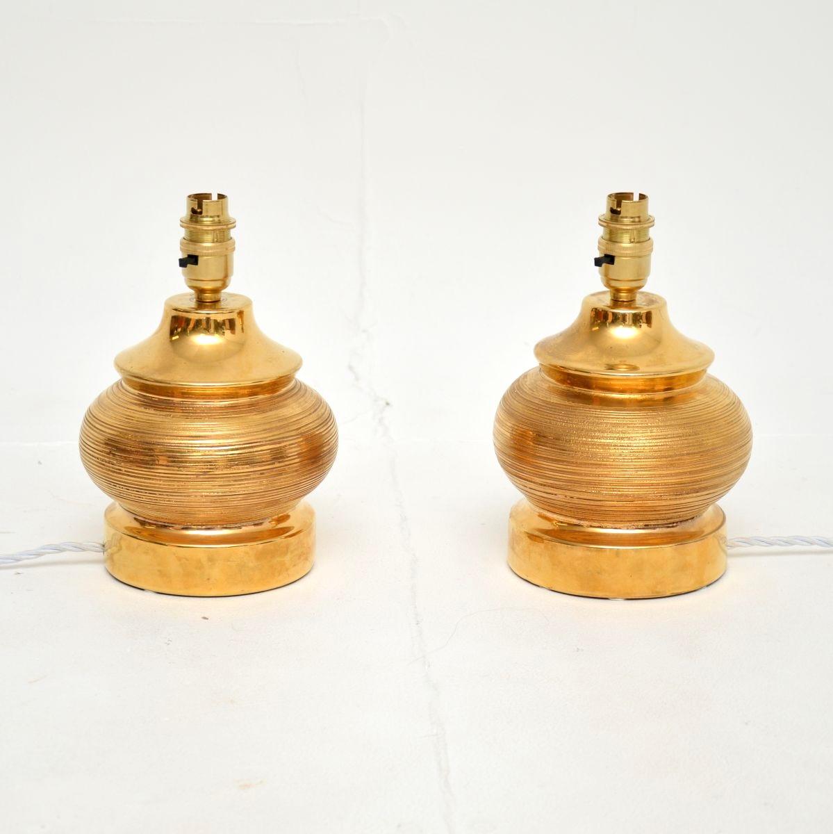 Mid-Century Modern Paire de lampes de bureau italiennes vintage en céramique par Bitossi en vente