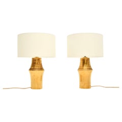 Pair of Vintage Italian Ceramic Table Lamps by Bitossi