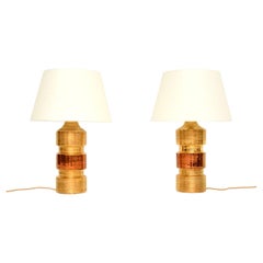 Pair of Vintage Italian Ceramic Table Lamps by Bitossi