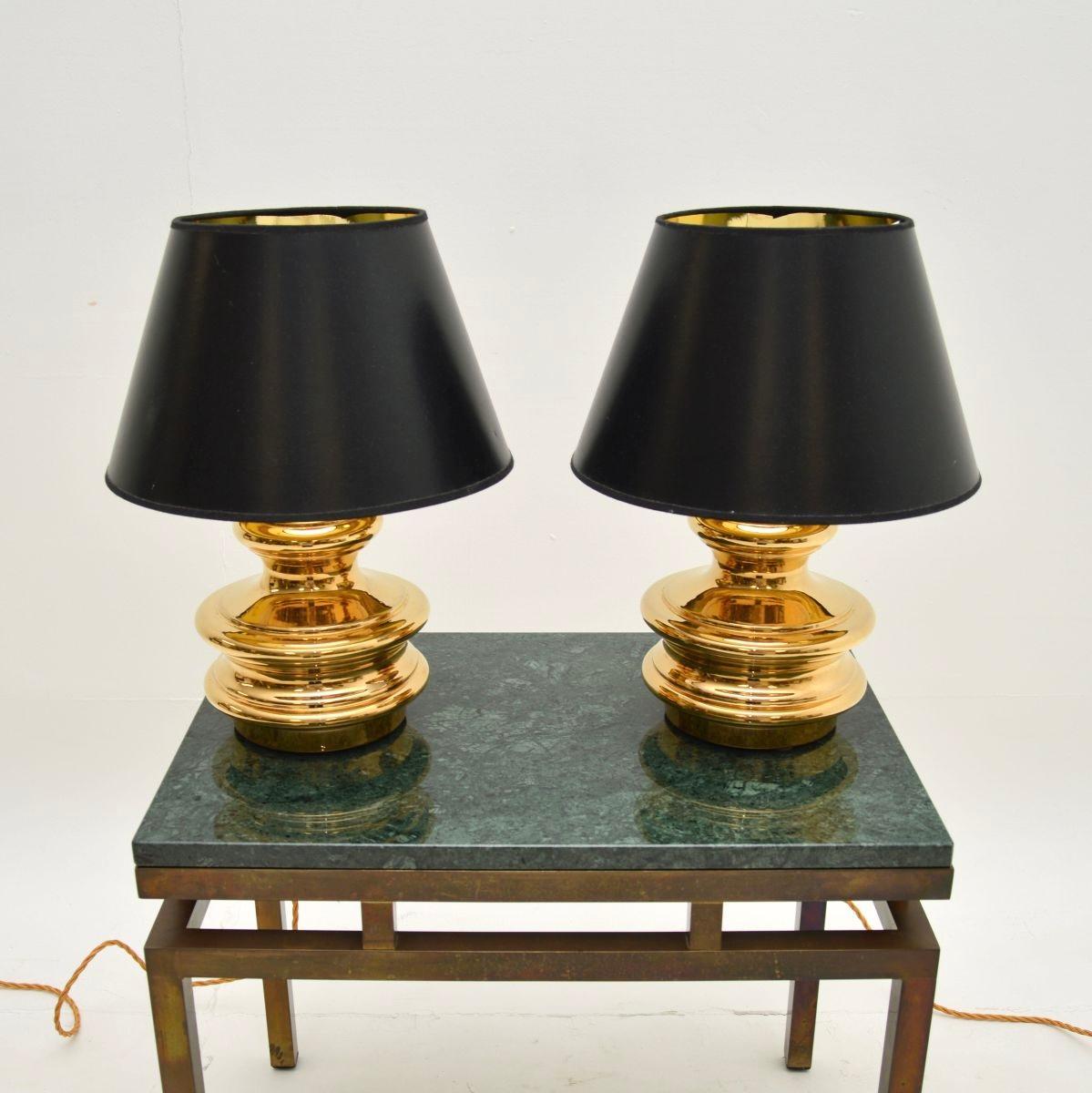 Paar italienische Vintage-Tischlampen aus Keramik (Moderne der Mitte des Jahrhunderts) im Angebot