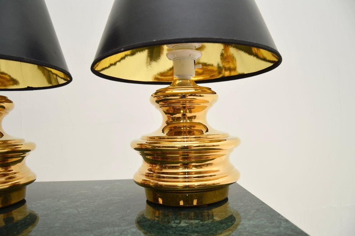 Paar italienische Vintage-Tischlampen aus Keramik im Zustand „Gut“ im Angebot in London, GB
