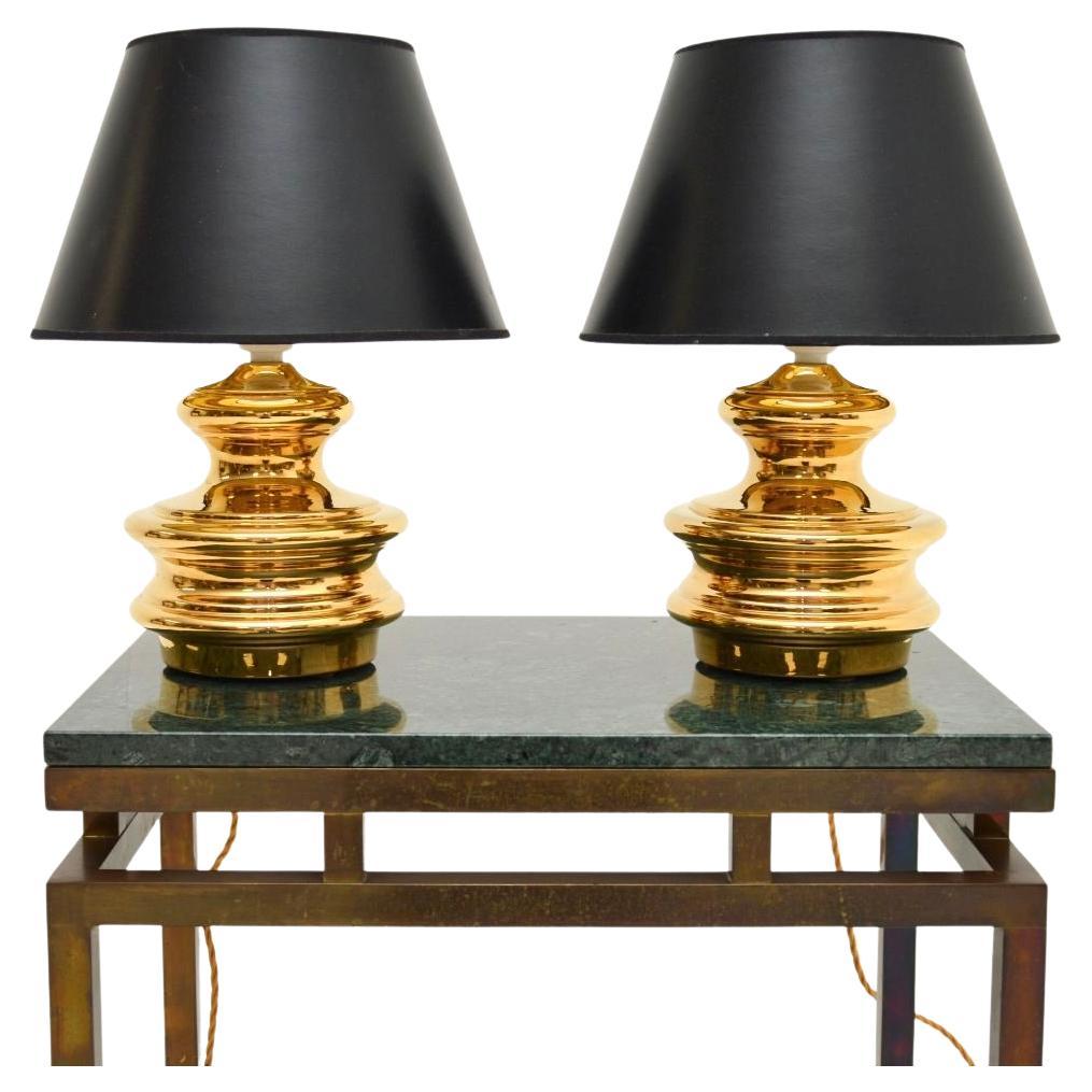Pair of Vintage Italian Ceramic Table Lamps
