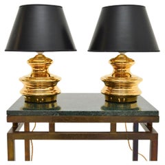 Paire de lampes de bureau italiennes vintage en céramique