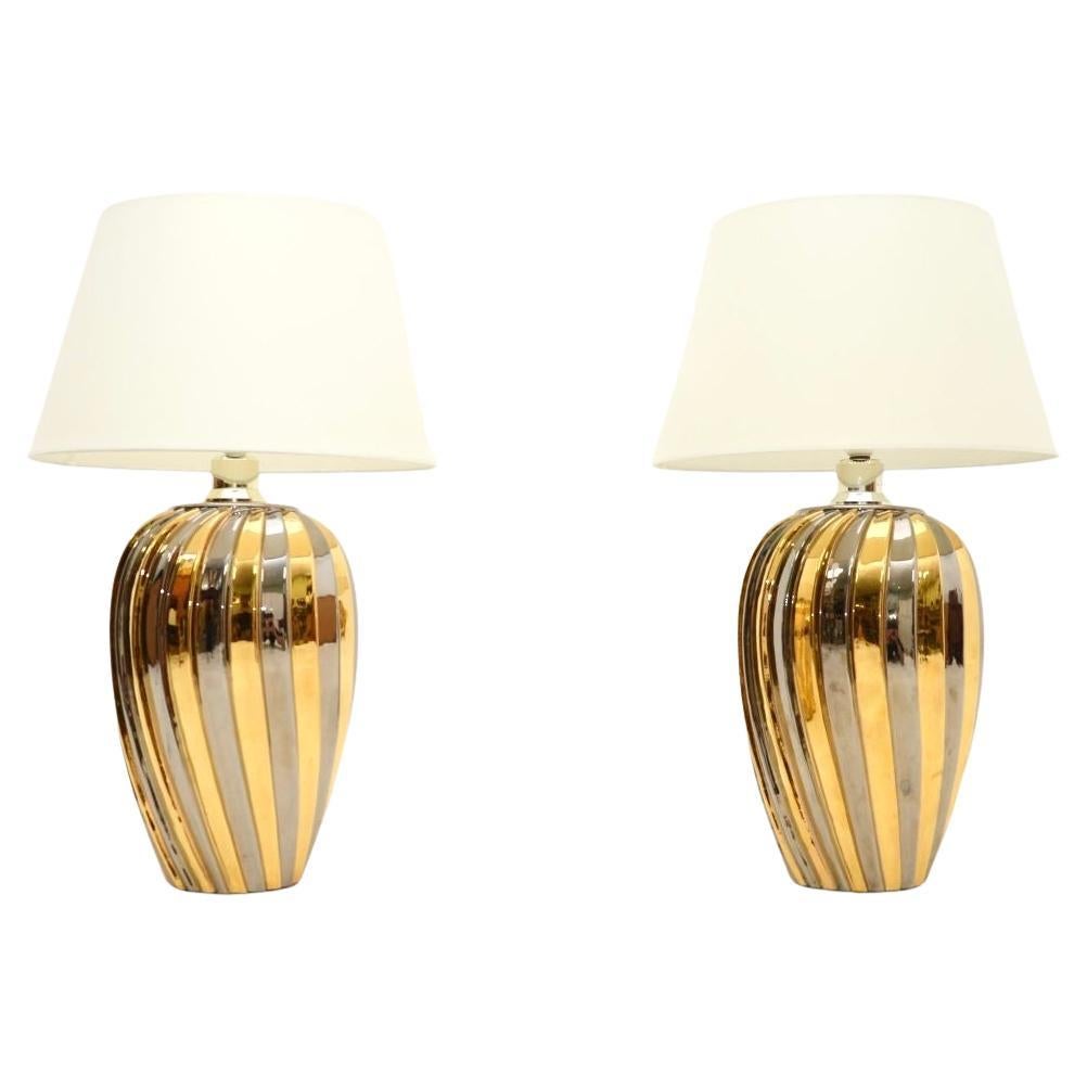 Pair of Vintage Italian Ceramic Table Lamps