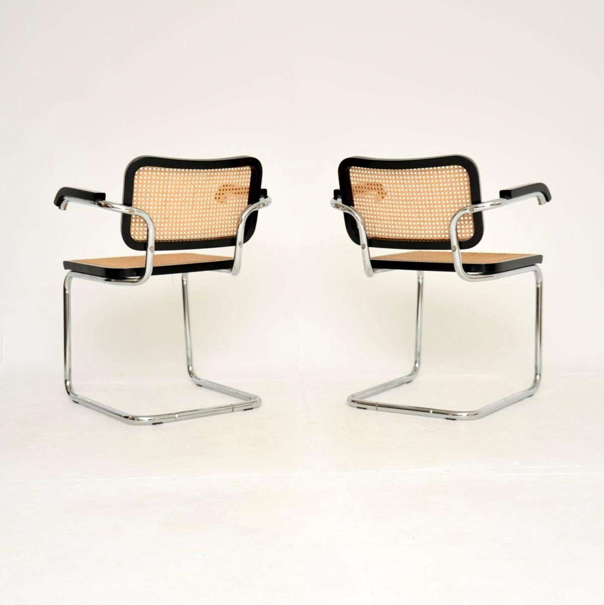 Pair of Vintage Italian Cesca Dining Chairs In Good Condition For Sale In London, GB