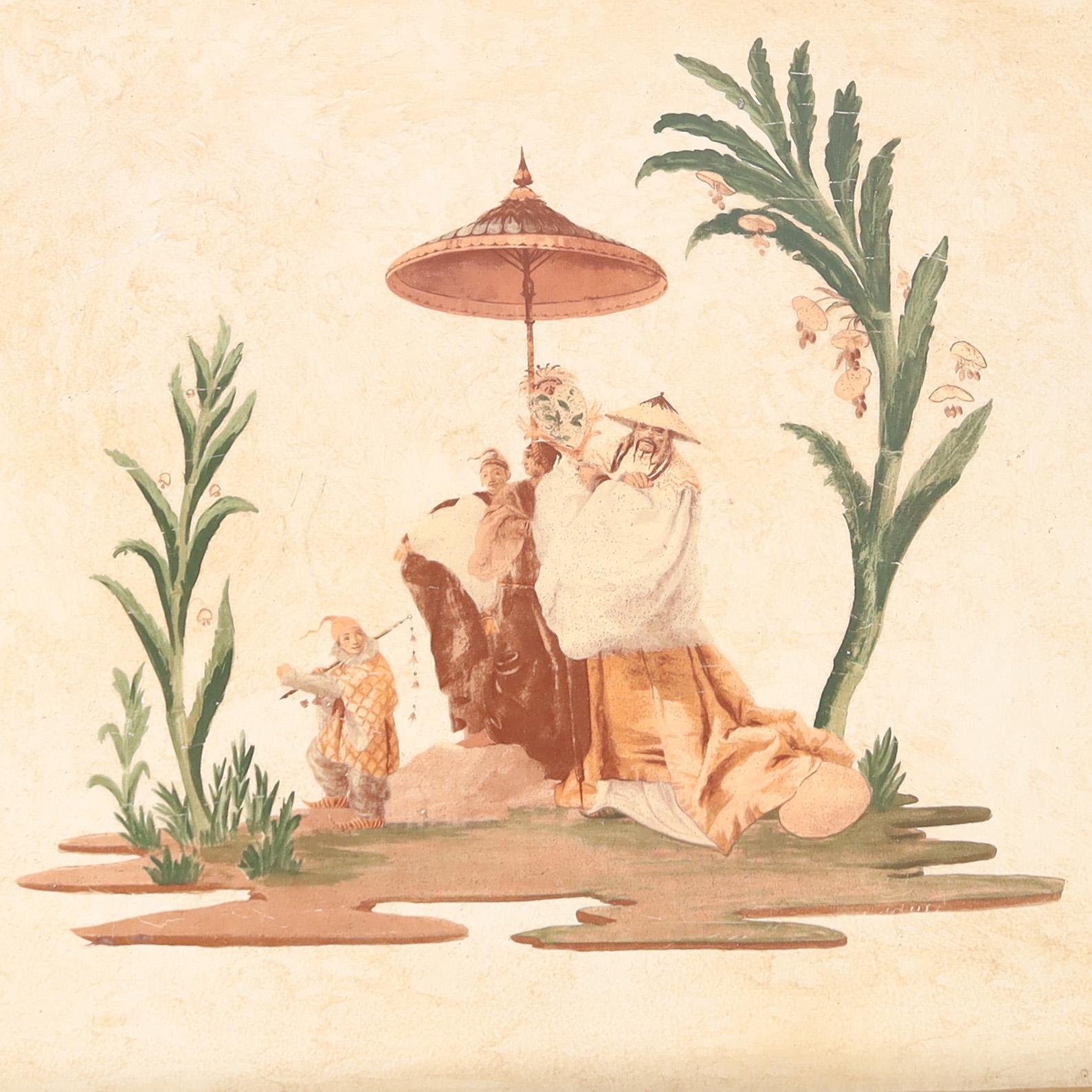 Pair of Vintage Italian Chinoiserie and Faux Bamboo Tole Serving Carts For Sale 3