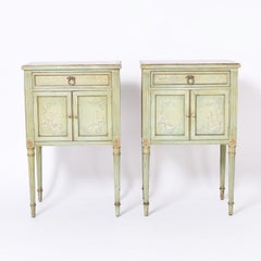 Pair of Vintage Italian Chinoiserie Painted Neo Classic Stands