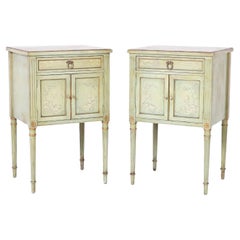 Paire de supports vintage italiens peints de style néo-classique et chinoiserie