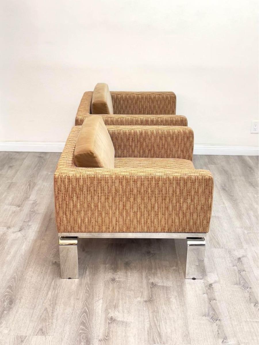 20th Century Pair of Vintage Italian Chrome Club Chairs For Sale