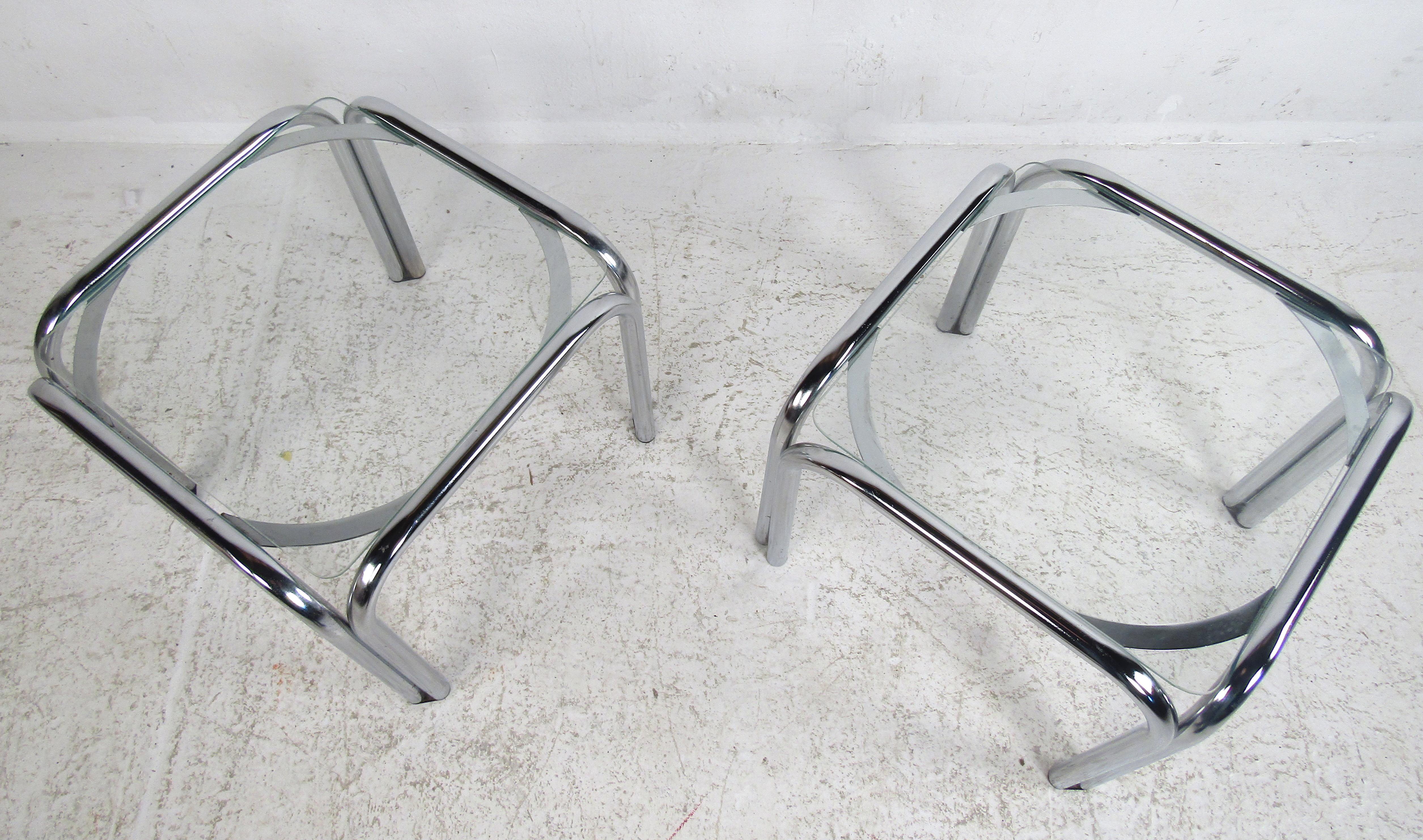 vintage chrome side table