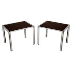 Pair of Vintage Italian Chrome Side Tables